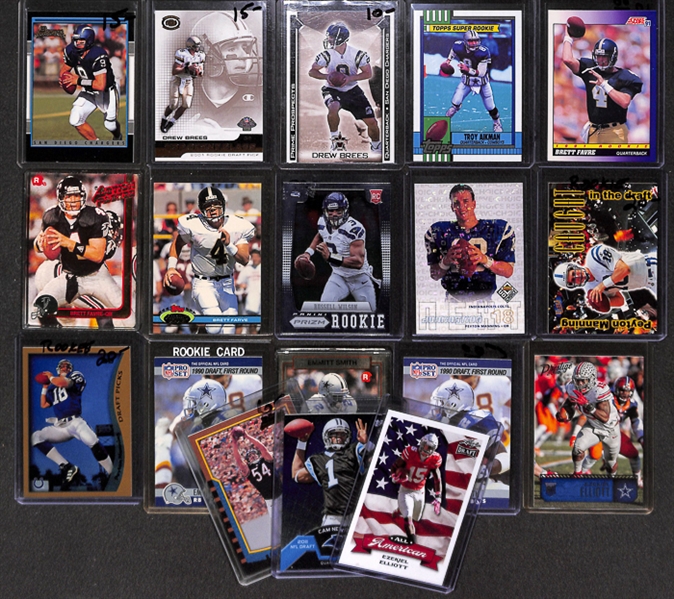Lot Of 350 Football Rookie Cards W. Brees/Aikman/Elliott