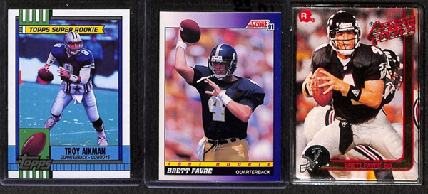 Lot Of 350 Football Rookie Cards W. Brees/Aikman/Elliott