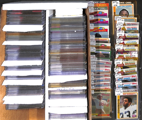 Lot Of 250+ Football Rookie Cards 1971-1989 w. Joe Montana