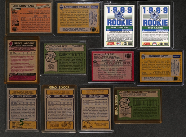 Lot Of 250+ Football Rookie Cards 1971-1989 w. Joe Montana