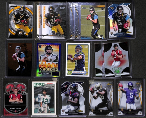 Lot Of 300+ Football Rookie Cards w. Manning/Carr/Bell