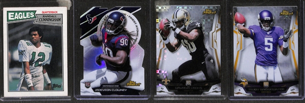 Lot Of 300+ Football Rookie Cards w. Manning/Carr/Bell