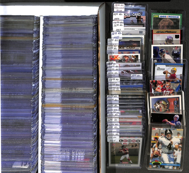 Lot Of 300+ Football Rookie Cards w. Favre/Manning/Brady