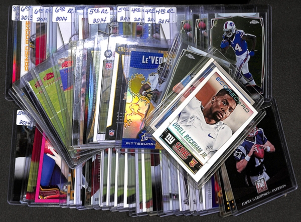 Lot Of 300+ Football Insert & Rookie Cards w. Beckham & Gronkowski
