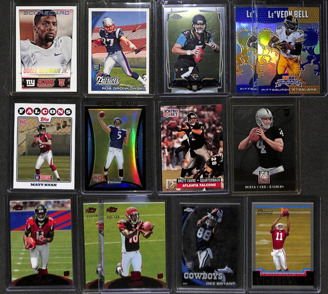 Lot Of 300+ Football Insert & Rookie Cards w. Beckham & Gronkowski