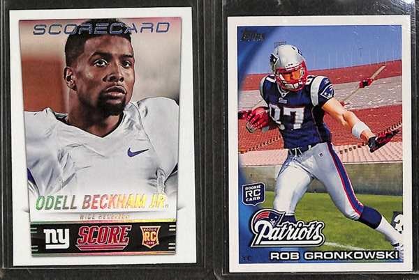 Lot Of 300+ Football Insert & Rookie Cards w. Beckham & Gronkowski