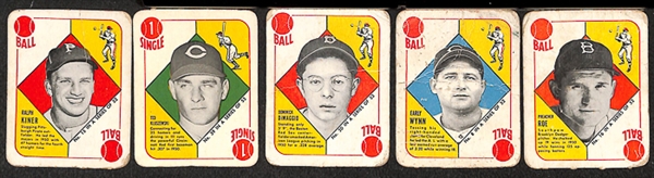 Lot of 16 1951 Topps Red Back Baseball Cards w. Ralph Kiner