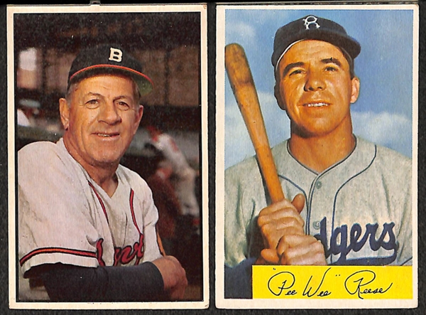 Lot of 52 1952-1955 Bowman Baseball Cards w. Pee Wee Reese (1954)