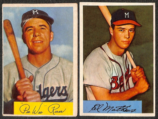 Lot of 52 1952-1955 Bowman Baseball Cards w. Pee Wee Reese (1954)