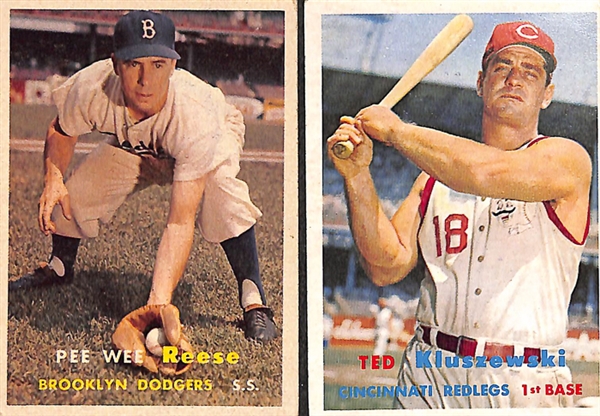 Lot of 68 1957 Topps Baseball Cards w. PeeWee Reese