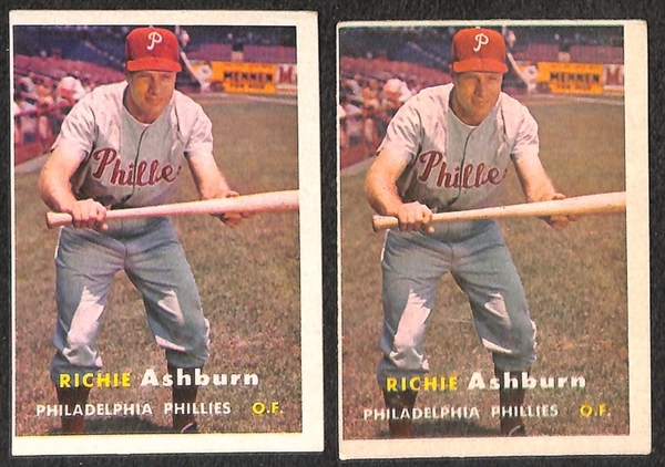 Lot of 68 1957 Topps Baseball Cards w. PeeWee Reese