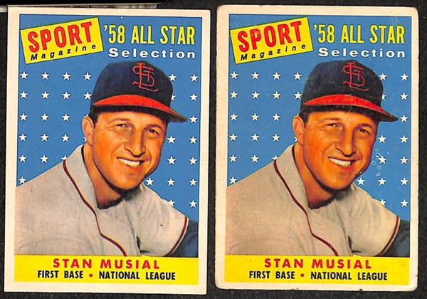 Lot of 130 - 1958 Topps Cards w. Ted Williams All Star Card