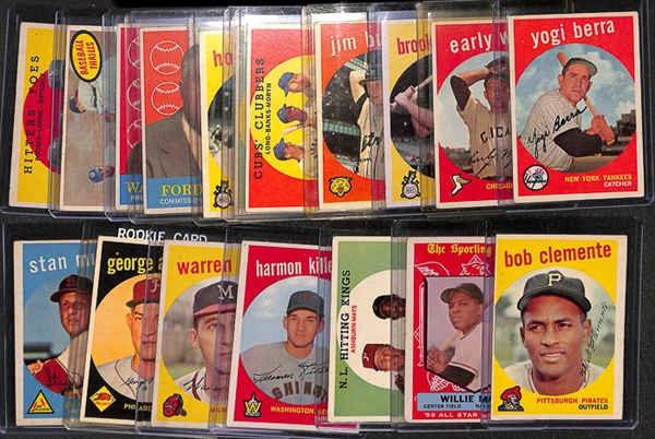 Lot of 18 - 1959 Topps Star Cards w. Roberto Clemente