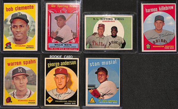 Lot of 18 - 1959 Topps Star Cards w. Roberto Clemente