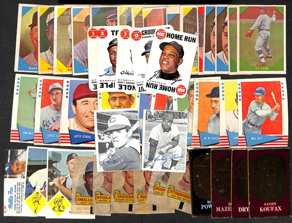 Assortment of Baseball Topps Inserts & Fleer Cards from 1960-1969 w. Cobb