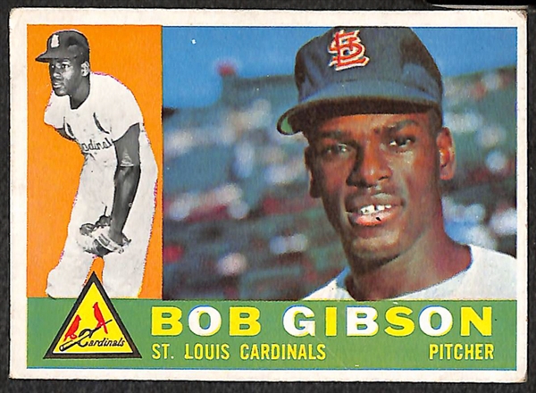 Lot of Approximately 130 - 1960 Topps Baseball Cards w. Bob Gibson