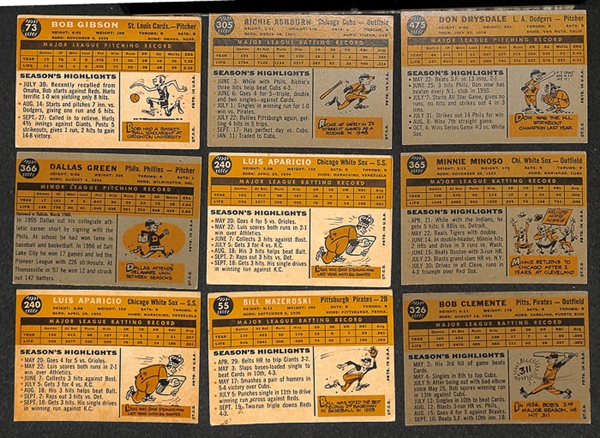 Lot of Approximately 130 - 1960 Topps Baseball Cards w. Bob Gibson