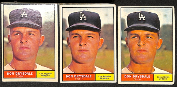 Lot of 110 - 1961 Topps Baseball Cards w. Sandy Koufax x2