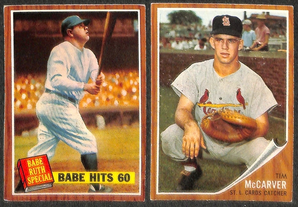 Lot of 95 - 1962 Topps Baseball Cards w. Yogi Berra