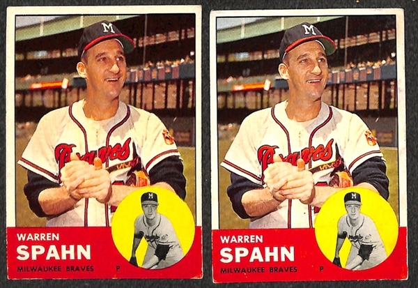 Lot of Approximately 100 Assorted 1963 Topps Baseball Cards w. Stan Musial