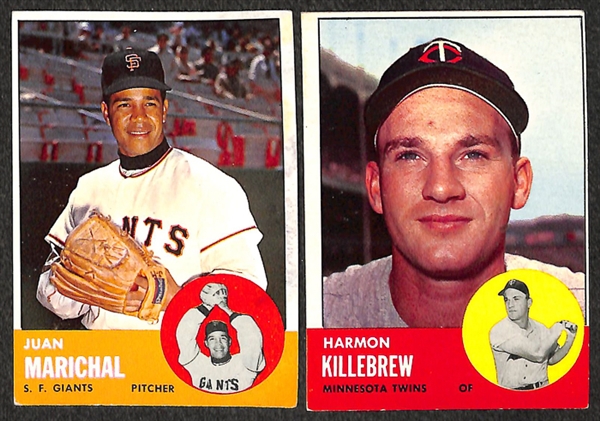 Lot of Approximately 100 Assorted 1963 Topps Baseball Cards w. Stan Musial