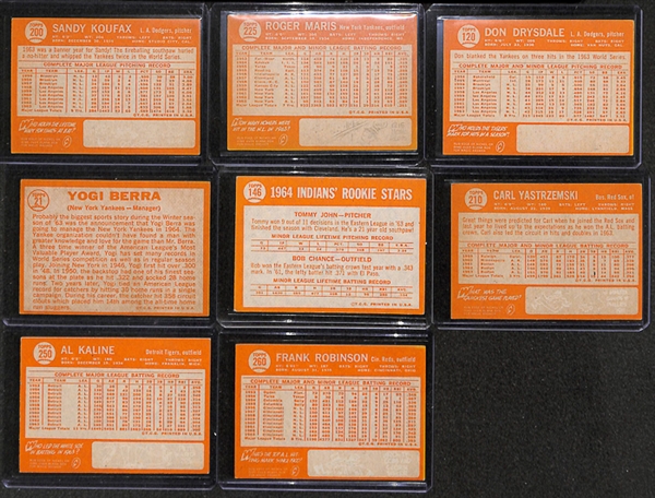 Grouping of 16 - 1964 Topps Star Cards w. Sandy Koufax & Roger Maris