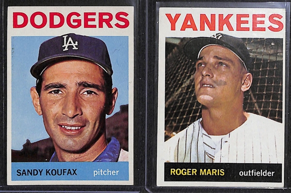 Lot of 16 - 1964 Topps Star Cards w. Sandy Koufax & Roger Maris