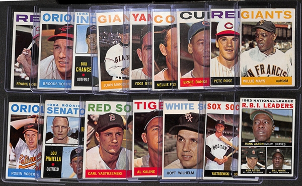 Lot of 16 - 1964 Topps Star Cards w. Willie Mays & Pete Rose