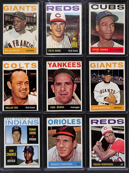 Lot of 16 - 1964 Topps Star Cards w. Willie Mays & Pete Rose