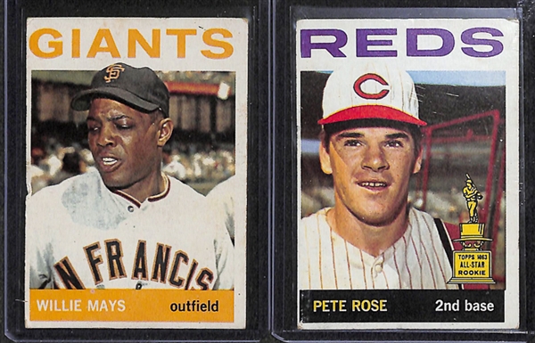 Lot of 16 - 1964 Topps Star Cards w. Willie Mays & Pete Rose