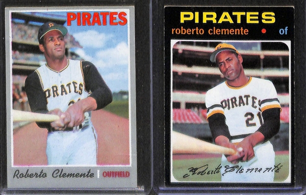 Lot of 6 Topps Roberto Clemente Cards from 1967-1971