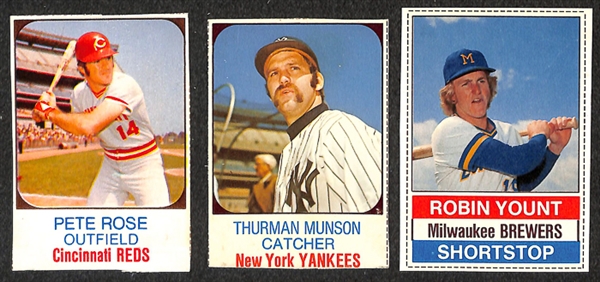 Assortment of Hostess & Topps Baseball Cards from 1971-1979 w. 1975 Mini Hank Aaron