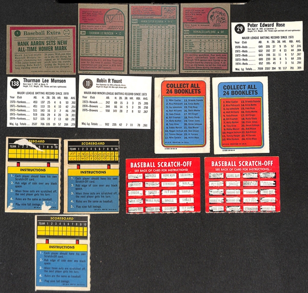 Assortment of Hostess & Topps Baseball Cards from 1971-1979 w. 1975 Mini Hank Aaron