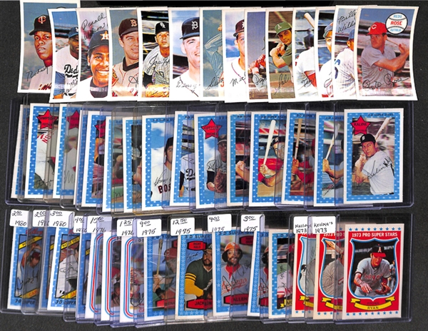 Lot of 44 - Kellogg's Baseball Cards from 1970-1980 w. Pete Rose