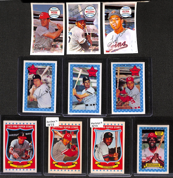Lot of 44 - Kellogg's Baseball Cards from 1970-1980 w. Pete Rose