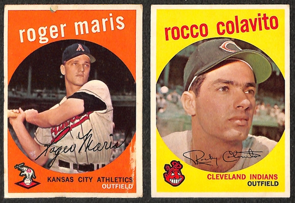 Assorted Lot of 700+ 1959 Topps Baseball Cards w. Yogi Berra x3 & 18 High Numbers