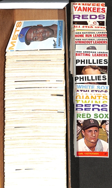  Assorted Lot of 550+ 1964 Topps Baseball Cards w. Carl Yastrzemski