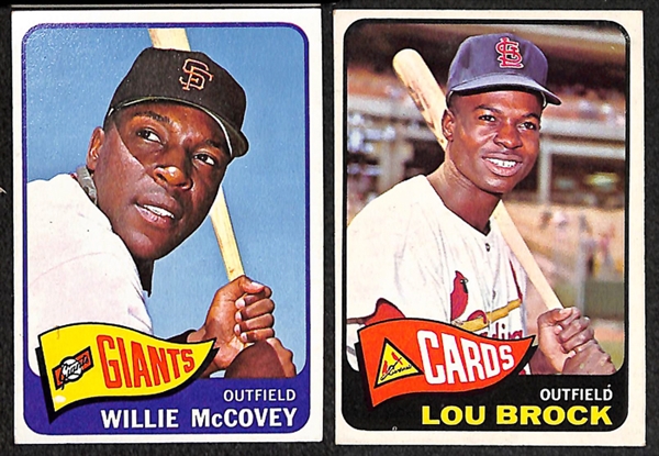 Assorted Lot of 300+ 1965 Topps Baseball Cards w. Hank Aaron