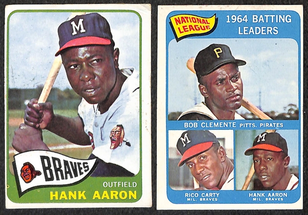 Assorted Lot of 300+ 1965 Topps Baseball Cards w. Hank Aaron