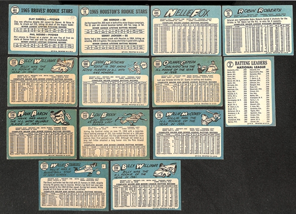 Assorted Lot of 300+ 1965 Topps Baseball Cards w. Hank Aaron