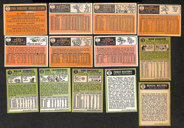 Assorted Lot of 550+ 1966 & 1967 Topps Baseball Cards w. Don Sutton Rookie Card