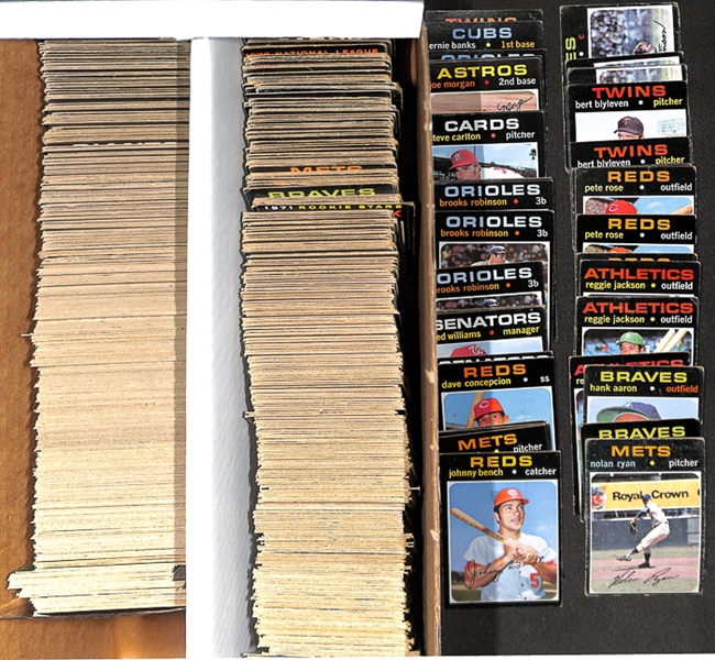 Assortment of Approximately 1000 1971 Topps Baseball Cards w. Nolan Ryan