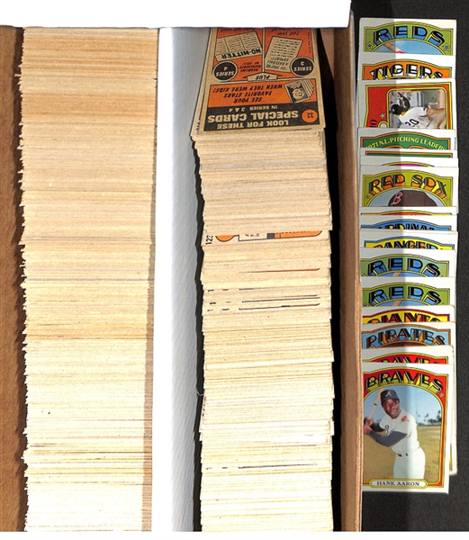 Assortment of Approximately 1000 1972 Topps Baseball Cards w. Hank Aaron