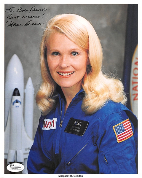 Lot of (4) 8x10 NASA Photo Cards - Paul Weitz, Charles Conrad, Margaret Seddon, and Anna Fisher  (Beckett or JSA COAs)