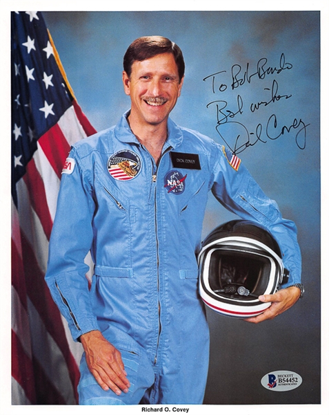 Lot of (4) 8x10 NASA Photo Cards - Joseph Allen, Kathryne Sullivan, Richard Covey, Rick Hauck (Beckett or JSA COAs)
