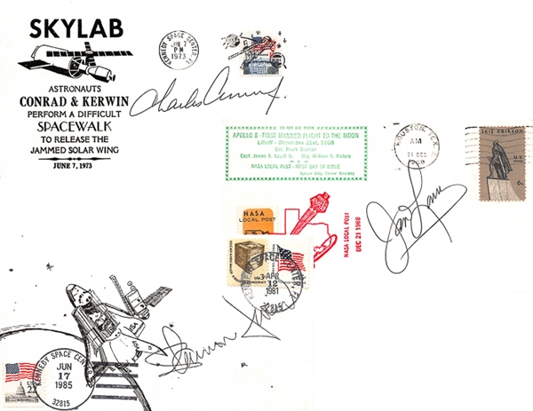 Lot of (3) NASA Astronaut Signed FDCs (Beckett COAs) - Conrad, Lovell, & Lucid