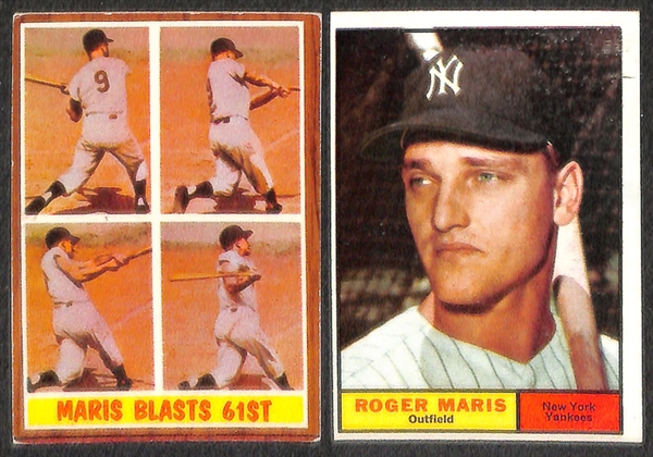 Lot Of 13 Mickey Mantle & Roger Maris Cards & Coins