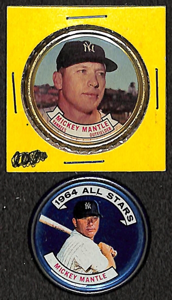 Lot Of 13 Mickey Mantle & Roger Maris Cards & Coins