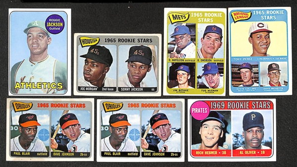 Lot Of 7 1960's Topps Rookie Cards w. Reggie Jackson