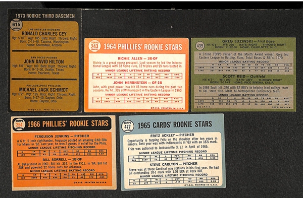 Lot Of 5 Phillies Rookie Cards w. Mike Schmidt